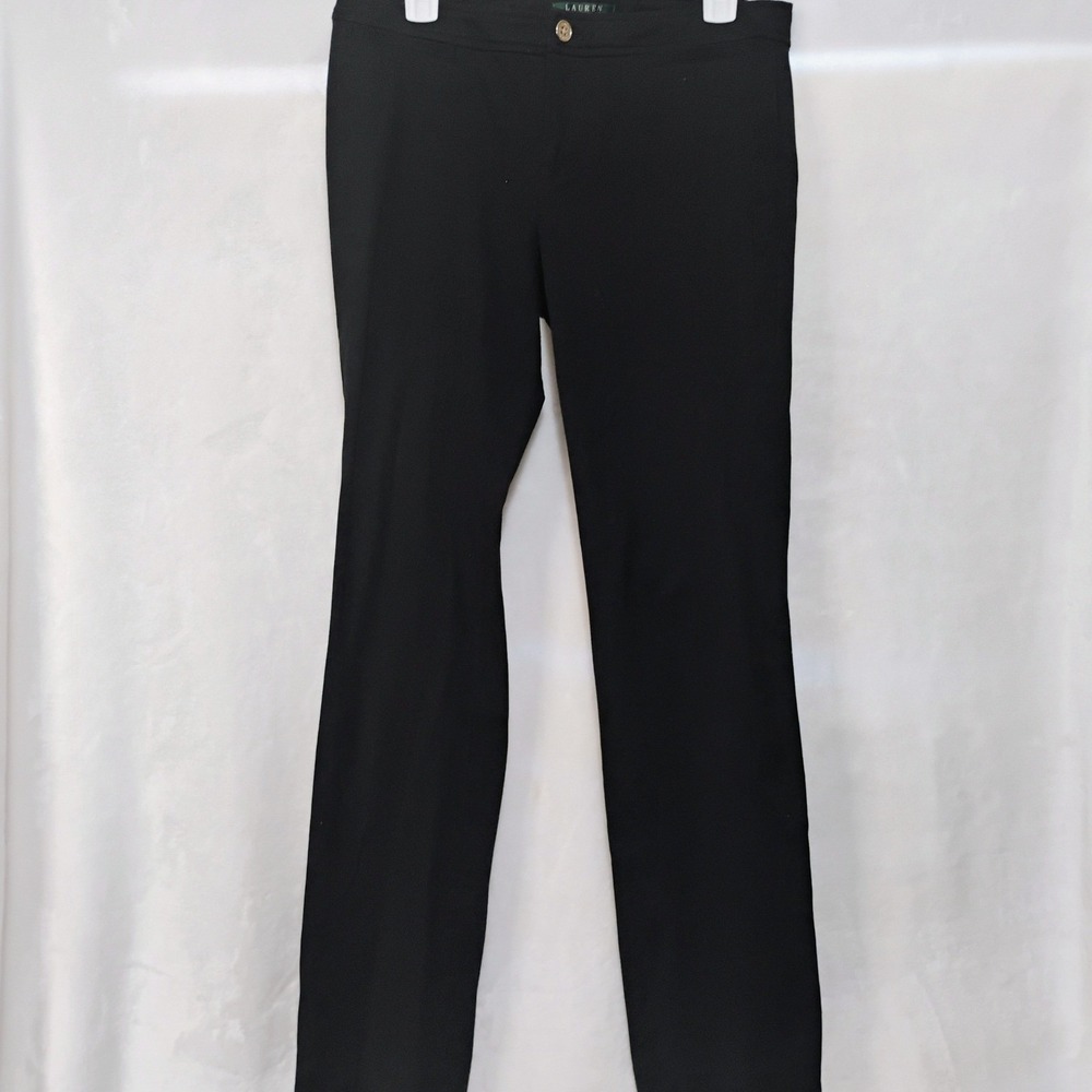 Lauren Ralph Lauren Black Slim Fit Ankle Pants Women Size 6 Stretch Cotton Blend